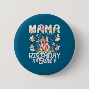 Mama Birthday Girl Fairy Magical Graphic Art 6 Cm Round Badge