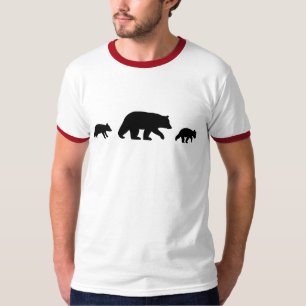 Mama Black Bear with Cubs Silhouettes T-Shirt