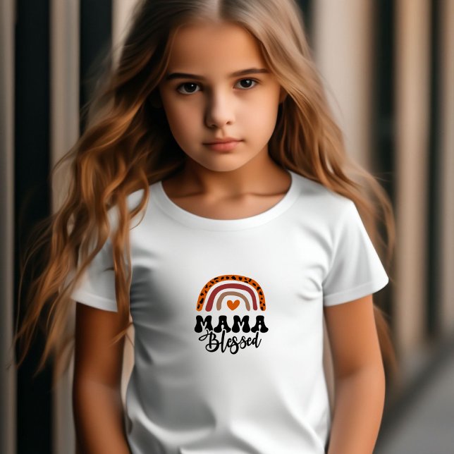 Mama Blessed Printl T-Shirt (Mama Blessed Print Little Girl T-Shirt!)