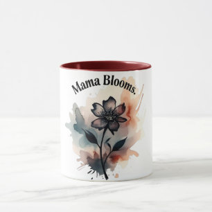 Mama Blooms Elegant Watercolor Floral Design Mug
