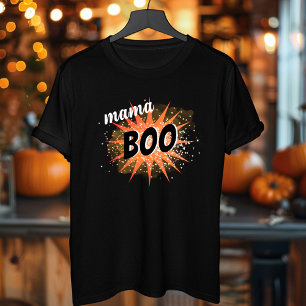 Mama Boo   Orange Halloween T-Shirt