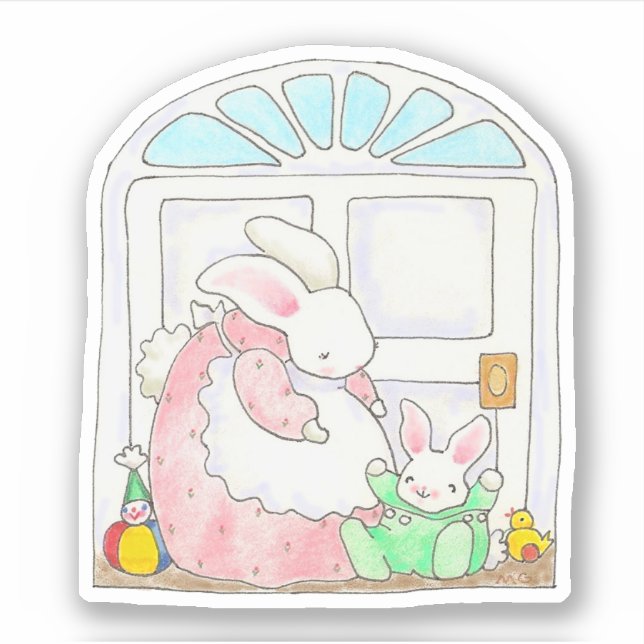 Mama Bunny and Baby Sticker (Front)