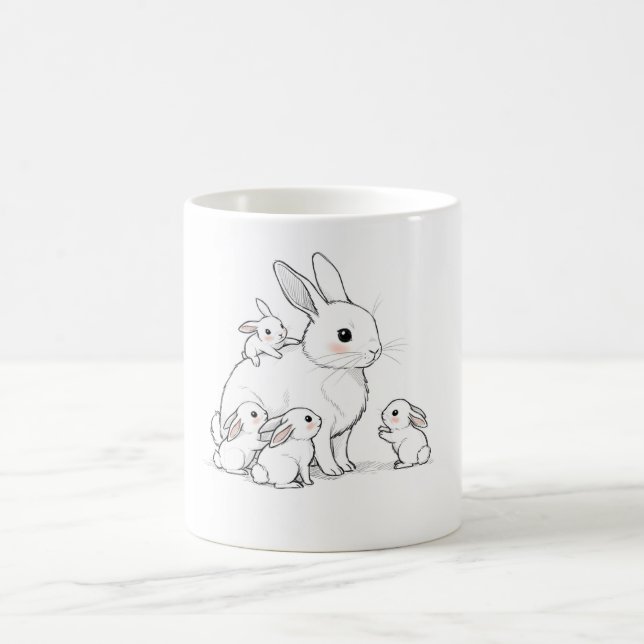  Mama Bunny & Babies Mug  (Center)