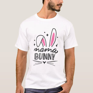 Mama Bunny For Women Girls Bunny Cute Retro Rabbit T-Shirt