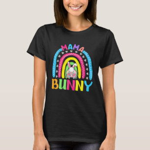 Mama Bunny Rainbow Easter Day Family Apparel T-Shirt