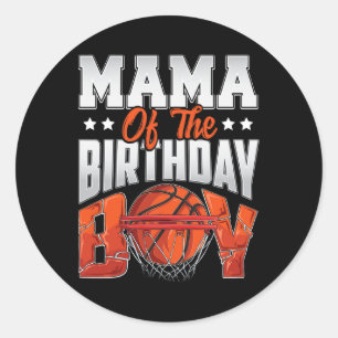 Mama Bysketbyll Birthday Boy Family Byller B-day P Classic Round Sticker