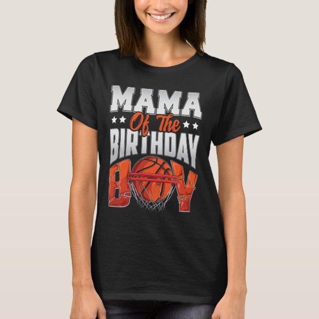 Mama Bysketbyll Birthday Boy Family Byller B-day P T-Shirt (Front)