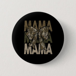 Mama Camo Coquette Bow Hunting For Mum Mama 6 Cm Round Badge