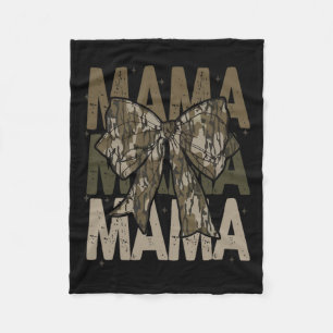 Mama Camo Coquette Bow Hunting For Mum Mama Fleece Blanket