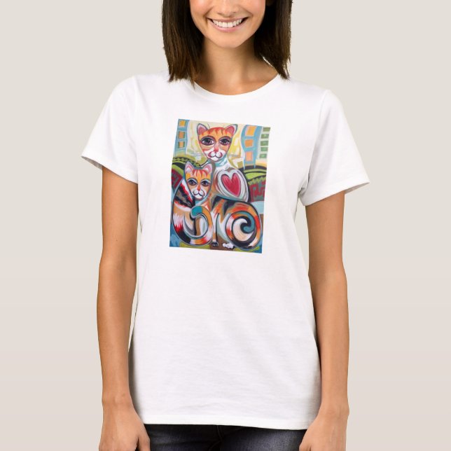 Mama Cat and Kitten T-Shirt (Front)