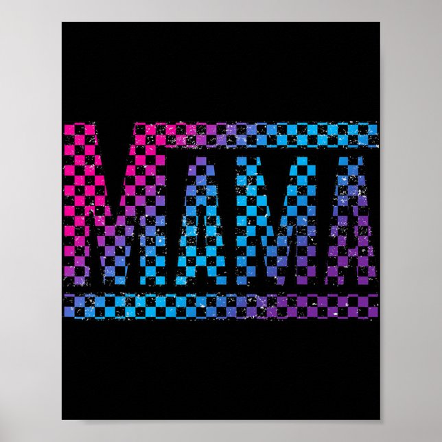 Mama Checkered Mommy New Mom Happy Mothers Day Mom Poster (Front)