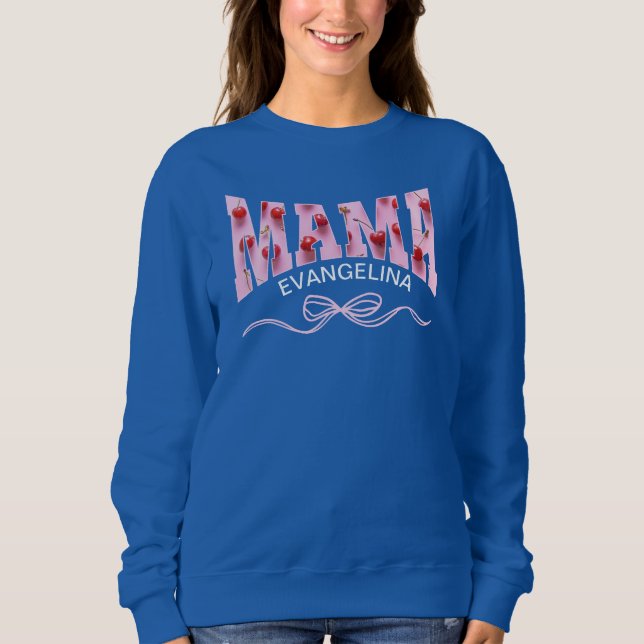 MAMA Cherries Coquette Personalised Sweatshirt (Front)