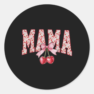 Mama Cherry Floral Happy Mothers Day Mum Life Coqu Classic Round Sticker