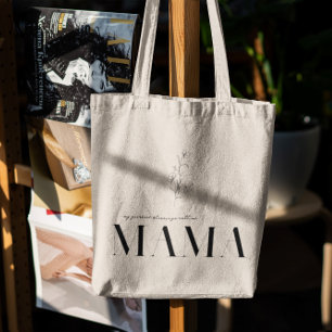 Mama   Chic Boho Lettering & Floral Tote Bag