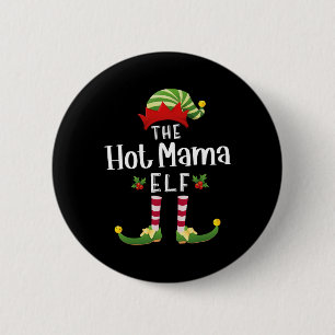 Mama Christmas Elf Matching Pajama X-mas Party 6 Cm Round Badge