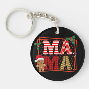 Mama - Christmas Plaid Pattern Design-50094 Key Ring