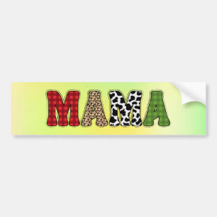 Mama Christmas Plaid Pattern Design Bumper Sticker