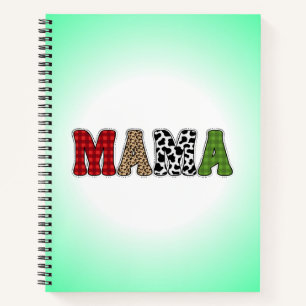 Mama Christmas Plaid Pattern Design Notebook
