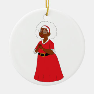 Mama Claus Chocolate Ceramic Tree Decoration