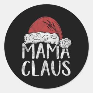 Mama Claus Christmas Costume Gift Santa Matching F Classic Round Sticker
