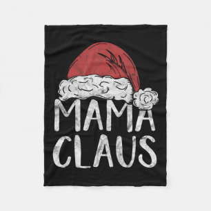 Mama Claus Christmas Costume Gift Santa Matching F Fleece Blanket