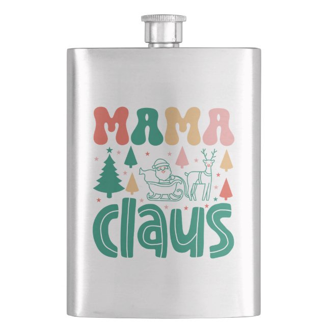 Mama Claus Christmas Design-60097 Hip Flask (Front)