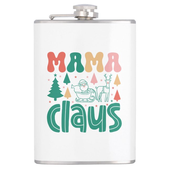 Mama Claus Christmas Design-60097 Hip Flask (Front)