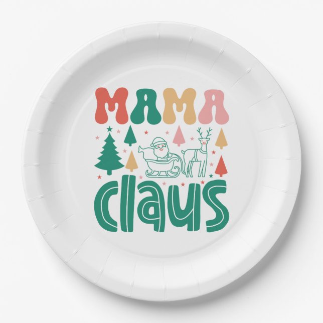 Mama Claus Christmas Design-60097 Paper Plate (Front)