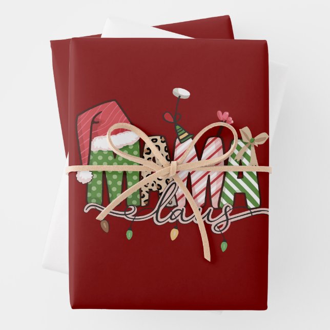  Mama Claus Christmas Funny Xmas Mummy Wrapping Paper Sheet (In situ)