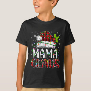 Mama Claus Christmas Lights Matching Family Xmas P T-Shirt