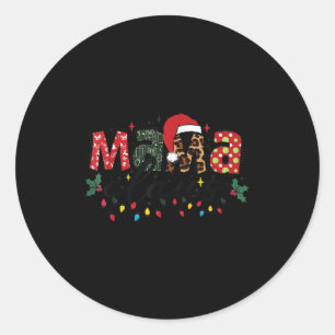 Mama Claus Christmas Pajama Santa Claus Family Mat Classic Round Sticker
