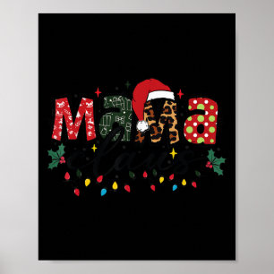 Mama Claus Christmas Pajama Santa Claus Family Mat Poster