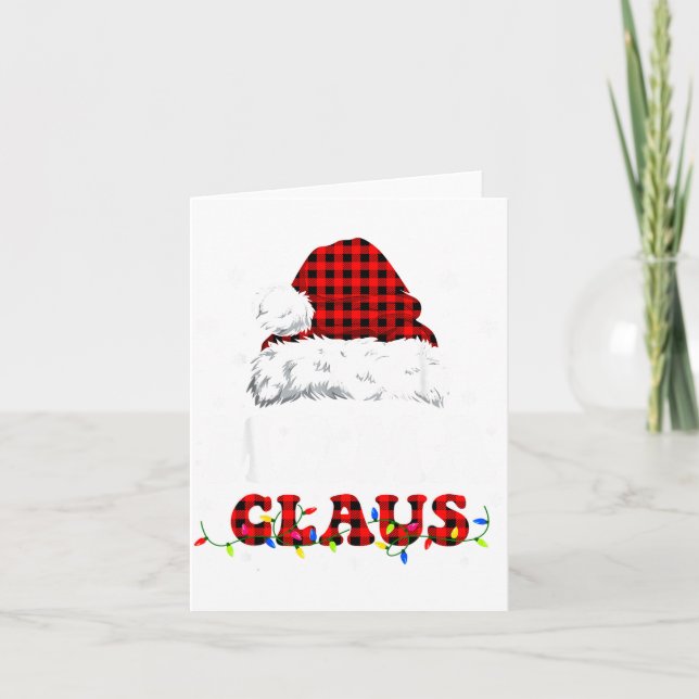Mama Claus Funny Christmas Lights Pajama Family Ma Card (Front)