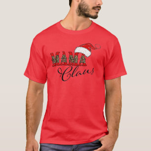 Mama Claus Merry Christmas Funny Mum Lover Santa H T-Shirt