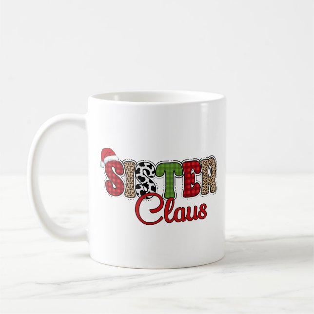 Mama Claus Plaid Design Coffee Mug (Left)