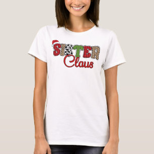 Mama Claus Plaid Design T-Shirt