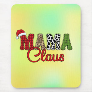 Mama Claus Plaid Pattern-60096 Mouse Mat