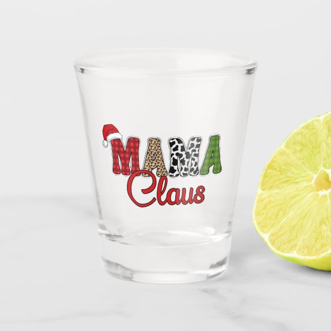 Mama Claus Plaid Pattern-60096 Shot Glass (Front)
