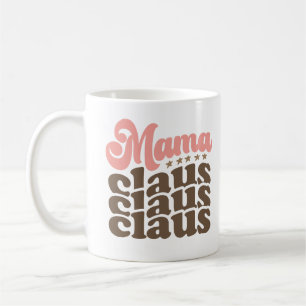 Mama Claus Retro Groovy Christmas Holidays Coffee Mug