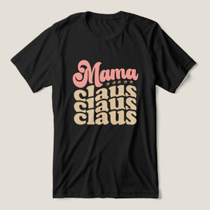 Mama Claus Retro Groovy Christmas Holidays Tri-Blend Shirt