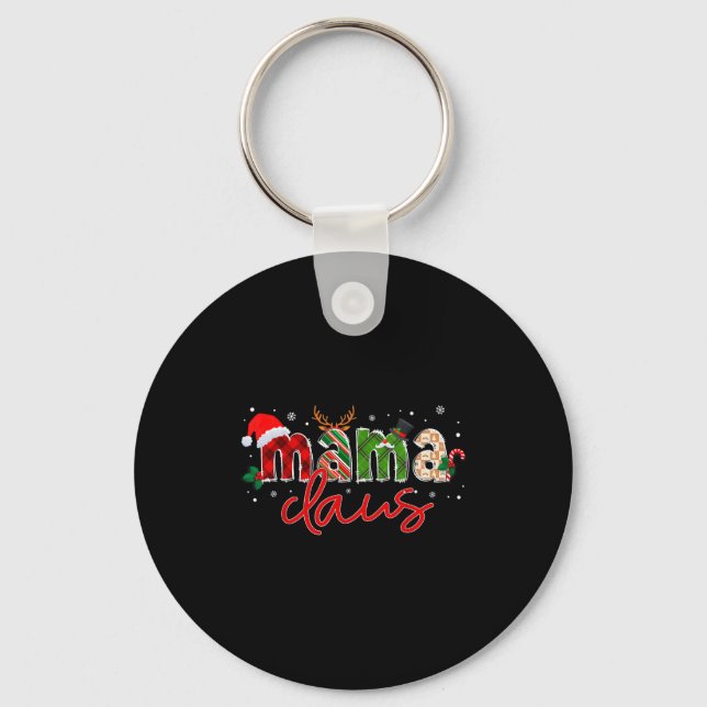 Mama Claus Santa Claus Family Matching Christmas P Key Ring (Front)
