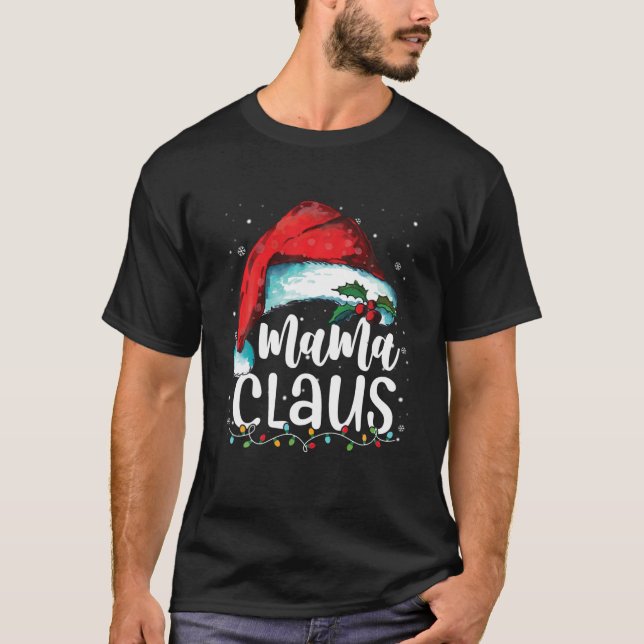 Mama Claus Santa Family Matching Christmas Pyjamas T-Shirt (Front)