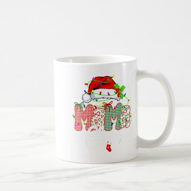 Mama Claus Shirt Christmas Lights Pajama Family Ma Coffee Mug (Right)