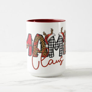 Mama Claus Typography Christmas Mug