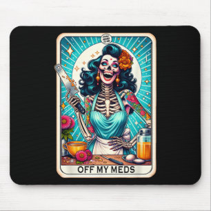 Mama Club Tarot Card Skeleton Halloween  Mouse Mat