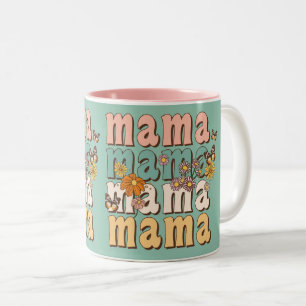 Mama Colourful Mother's Day Gift Retro  Two-Tone Coffee Mug