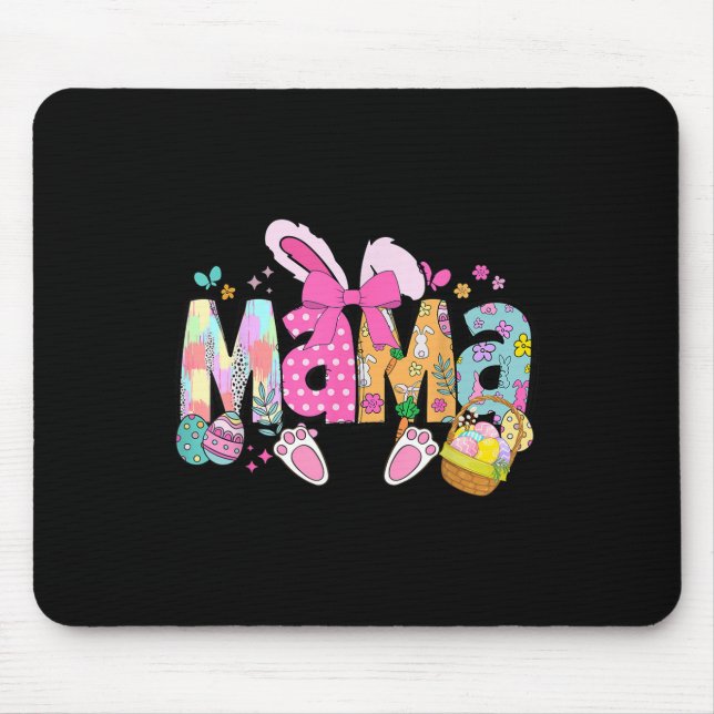 Mama Coquette Bow Bunny Easter Funny Mum Mummy Hap Mouse Mat (Front)