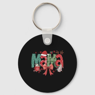 Mama Coquette Bow Christmas Mama Merry Xmas Family Key Ring