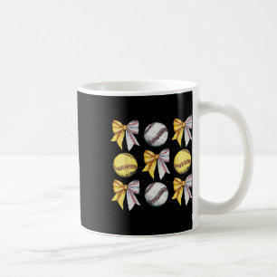 Mama Coquette Bow Game Day Bysebyll Softbyll Cheer Coffee Mug