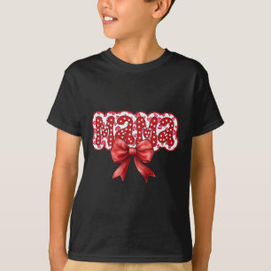 Mama Coquette Bow Groovy Mother's Day Mom Life Val T-Shirt
